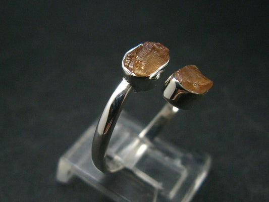 Hessonite Garnet Silver Ring From Canada - 2.30 Grams - Adjustable size