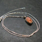 Raw Sunstone Silver Pendant With Chain From Tanzania - 0.7"