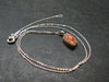 Raw Sunstone Silver Pendant With Chain From Tanzania - 0.7"