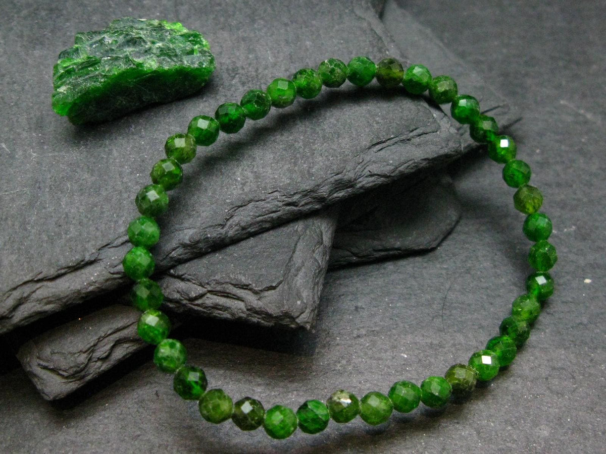 Chrome Diopside Genuine Bracelet ~ 7 Inches ~ 5mm Facetted Beads