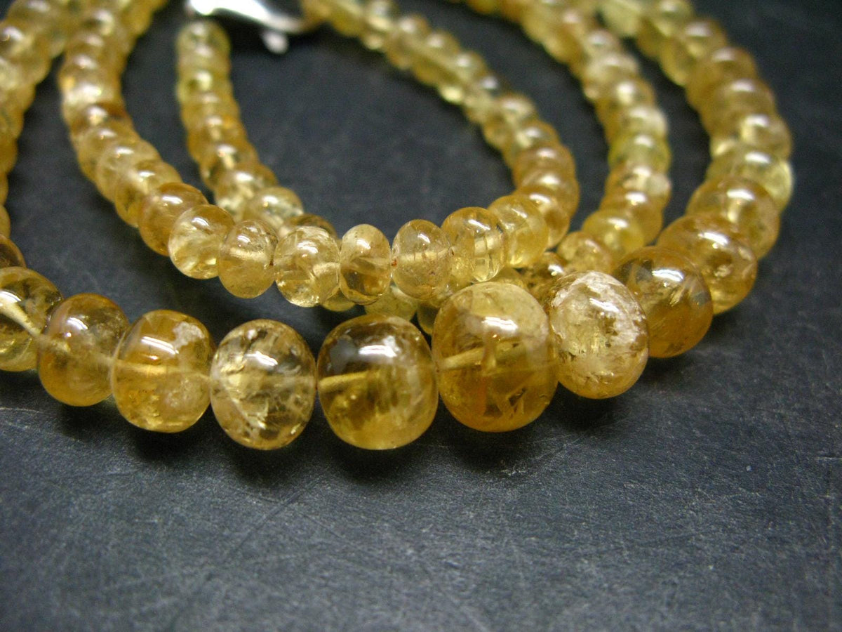 Gem Gold Agni Danburite Silver Necklace From Tanzania - 20'' - 194 Carats