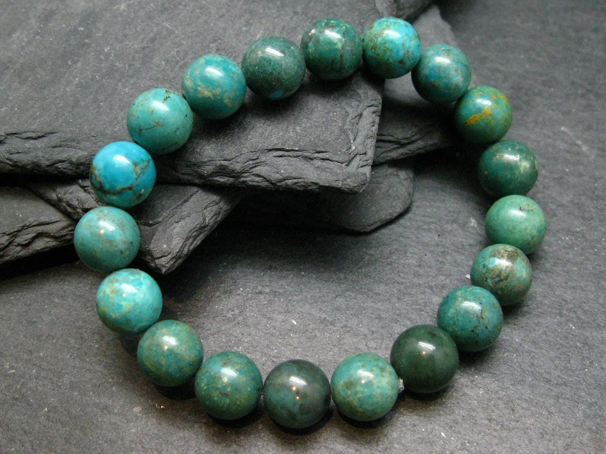 Turquoise Genuine Untreated Bracelet ~ 7 Inches ~ 10mm Round Beads