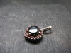 Moldavite Tektite & Red Garnet Silver Pendant from Czech Republic - 0.9"