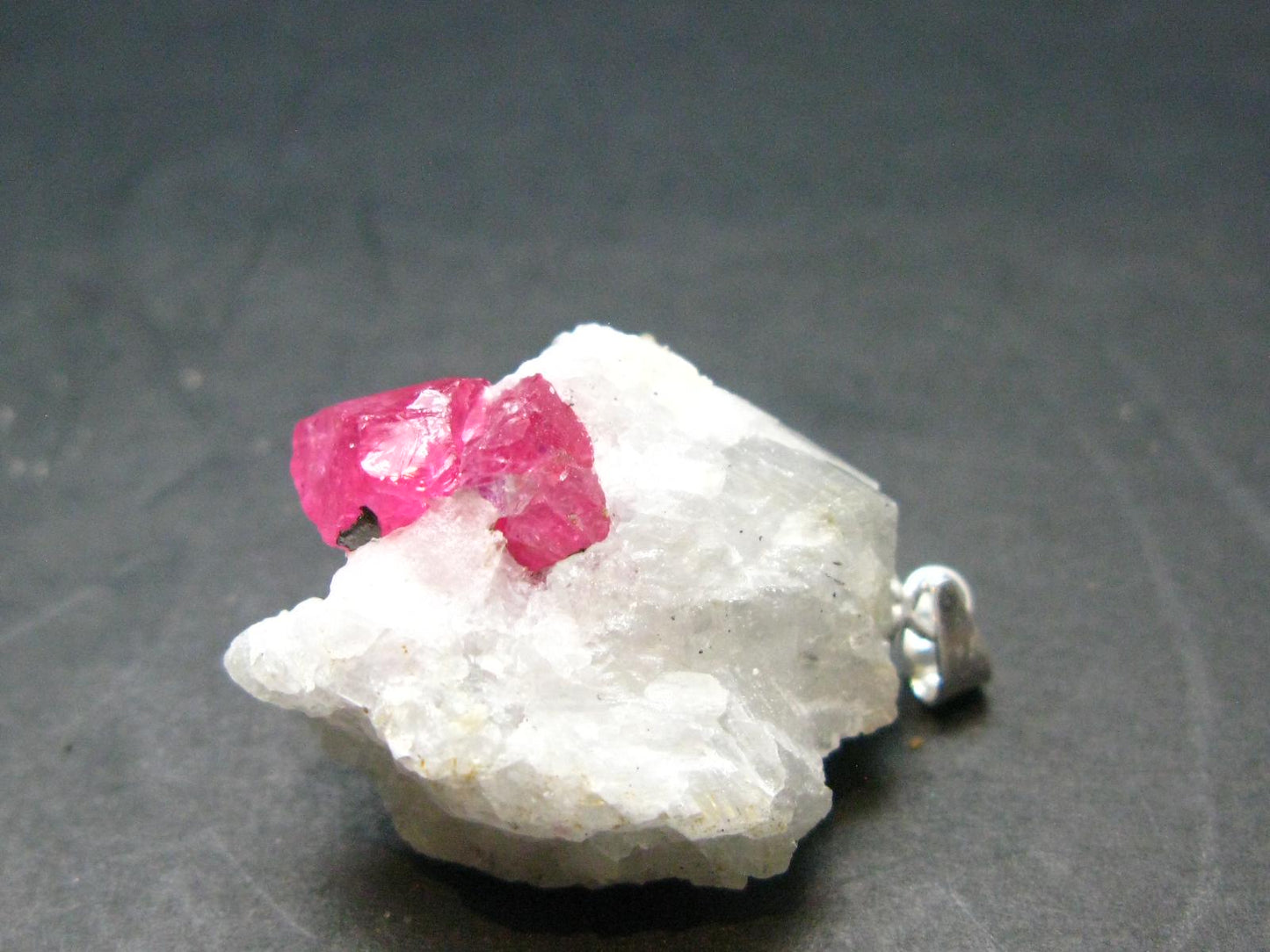 Spinel Crystal Silver Pendant From Tanzania - 1.3" -8.53 Grams