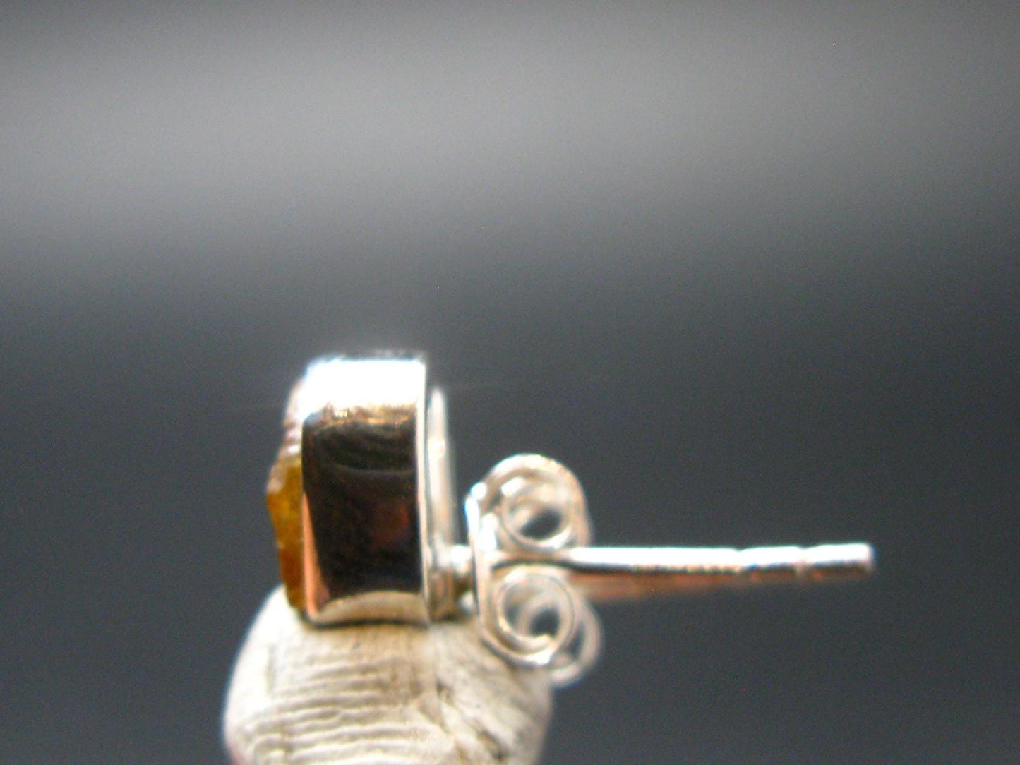 Herderite Stud Earrings Sterling Silver From Brazil - 1.35 Grams