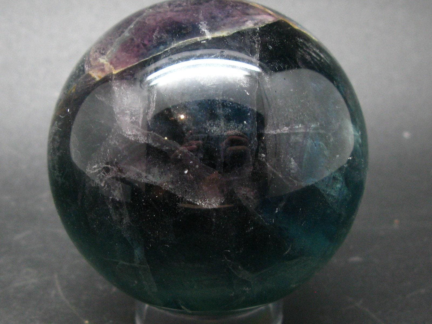 Gem Purple + Green Fluorite Sphere from China - 2.5"