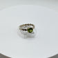 Beaded Peridot Ring | Natural Green Peridot in Sterling Silver | August Birthstone Jewelry - Size 8