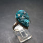 Emerald Green Dioptase Crystal Silver Ring from Congo - 5.9 Grams - Size 10