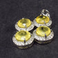 Nice Natural Faceted Yellow Sapphire 925 Sterling Silver Pendant - 1.1" - 3.0 Grams