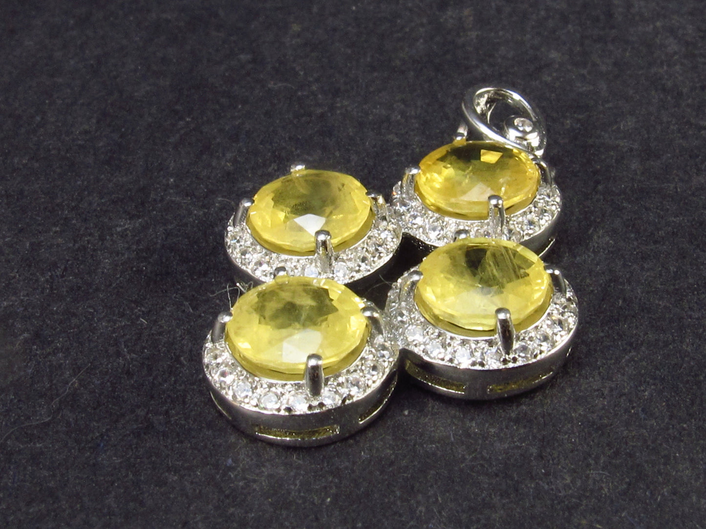 Nice Natural Faceted Yellow Sapphire 925 Sterling Silver Pendant - 1.1" - 3.0 Grams