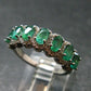 Emerald Faceted Silver Ring from Colombia - 4.40 Grams Total - Size 7.5