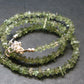 Moldavite Necklace Faceted Beads From Czech Republic - 19" - 8.73 Grams