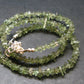 Moldavite Necklace Faceted Beads From Czech Republic - 19" - 8.73 Grams