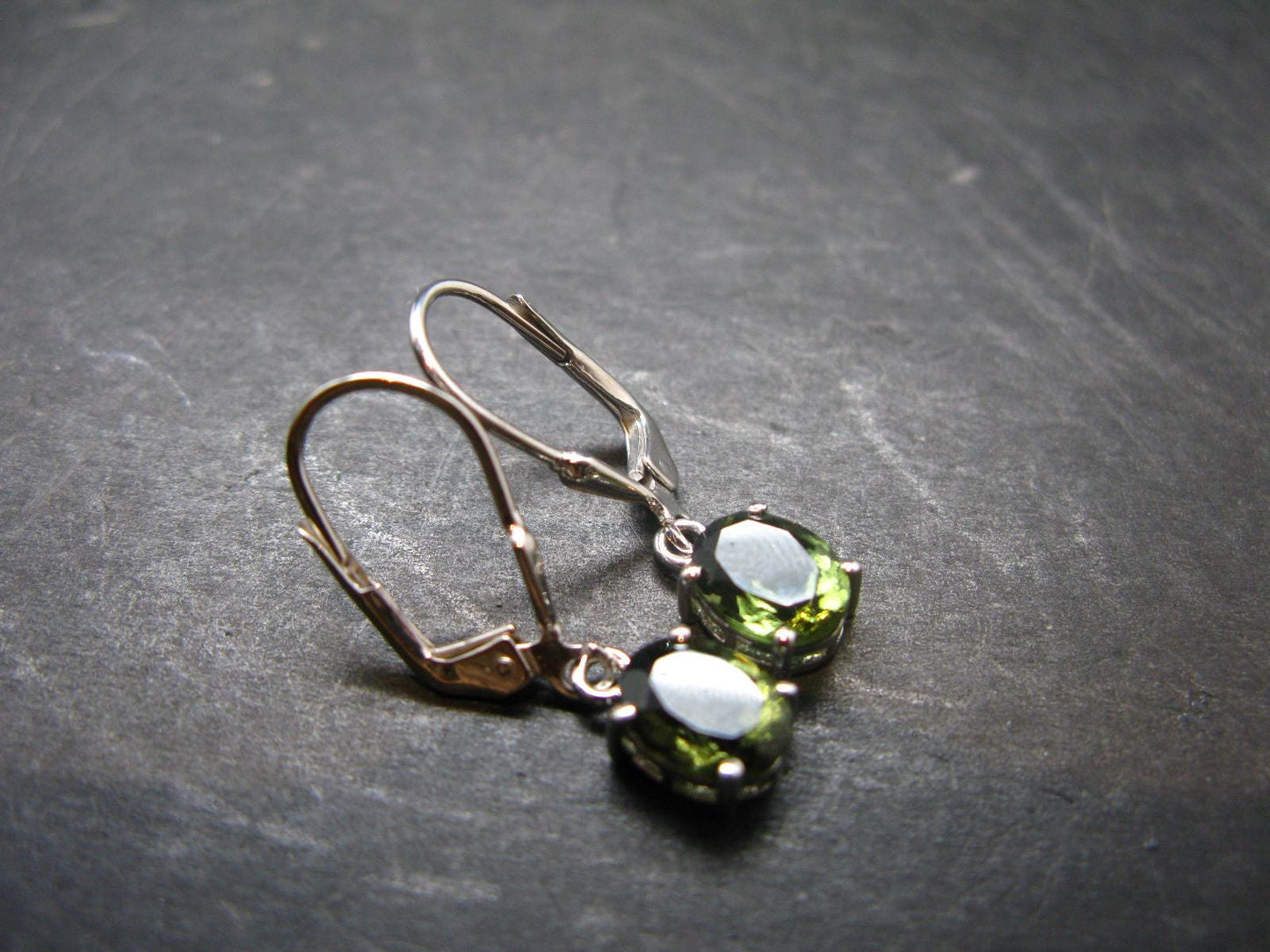 Moldavite Tektite Silver Earrings from Czech Republic - 1.95 Grams