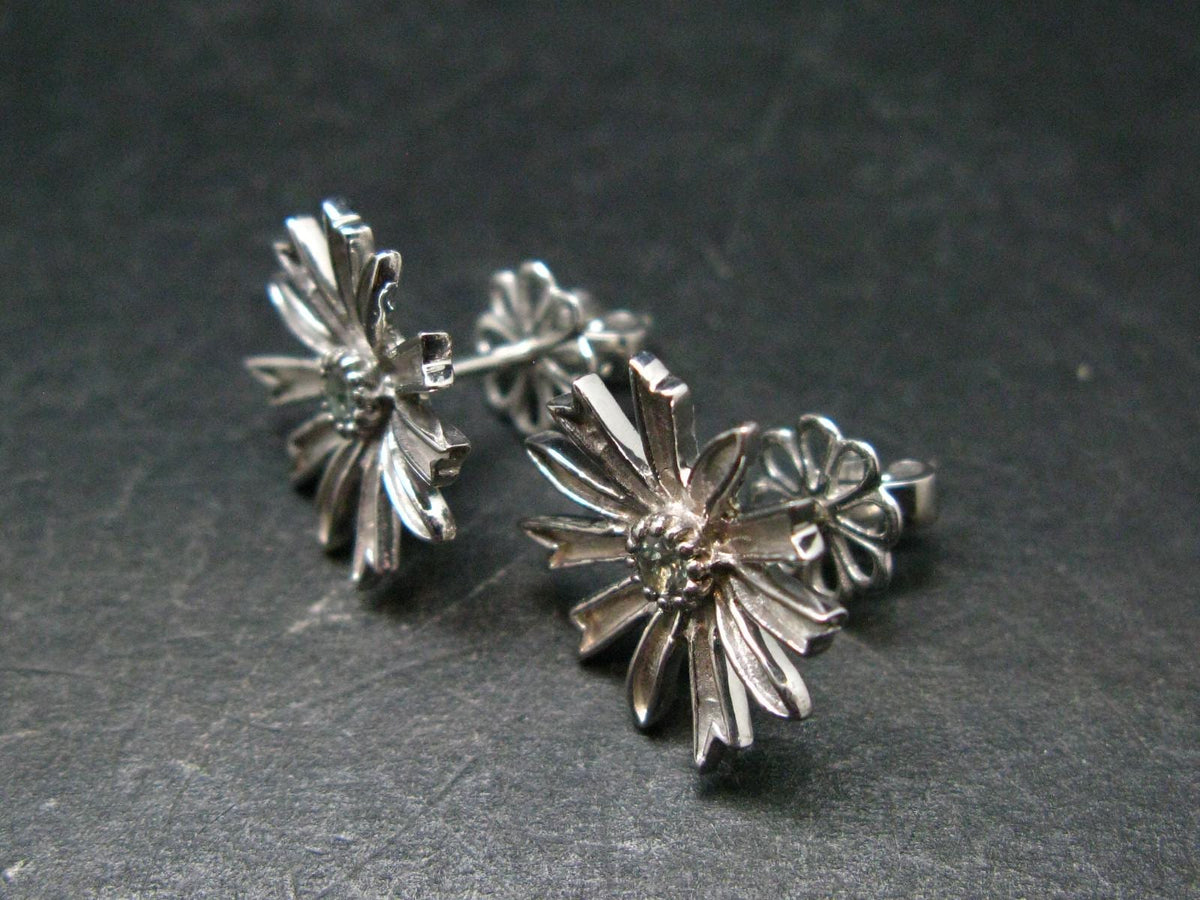 Alexandrite Gem Silver Stud Earrings From Russia - 3.10 Grams