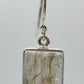 Rutilated Quartz Rectangle Drop Earrings – Natural Crystal Sterling Silver Dangle Jewelry