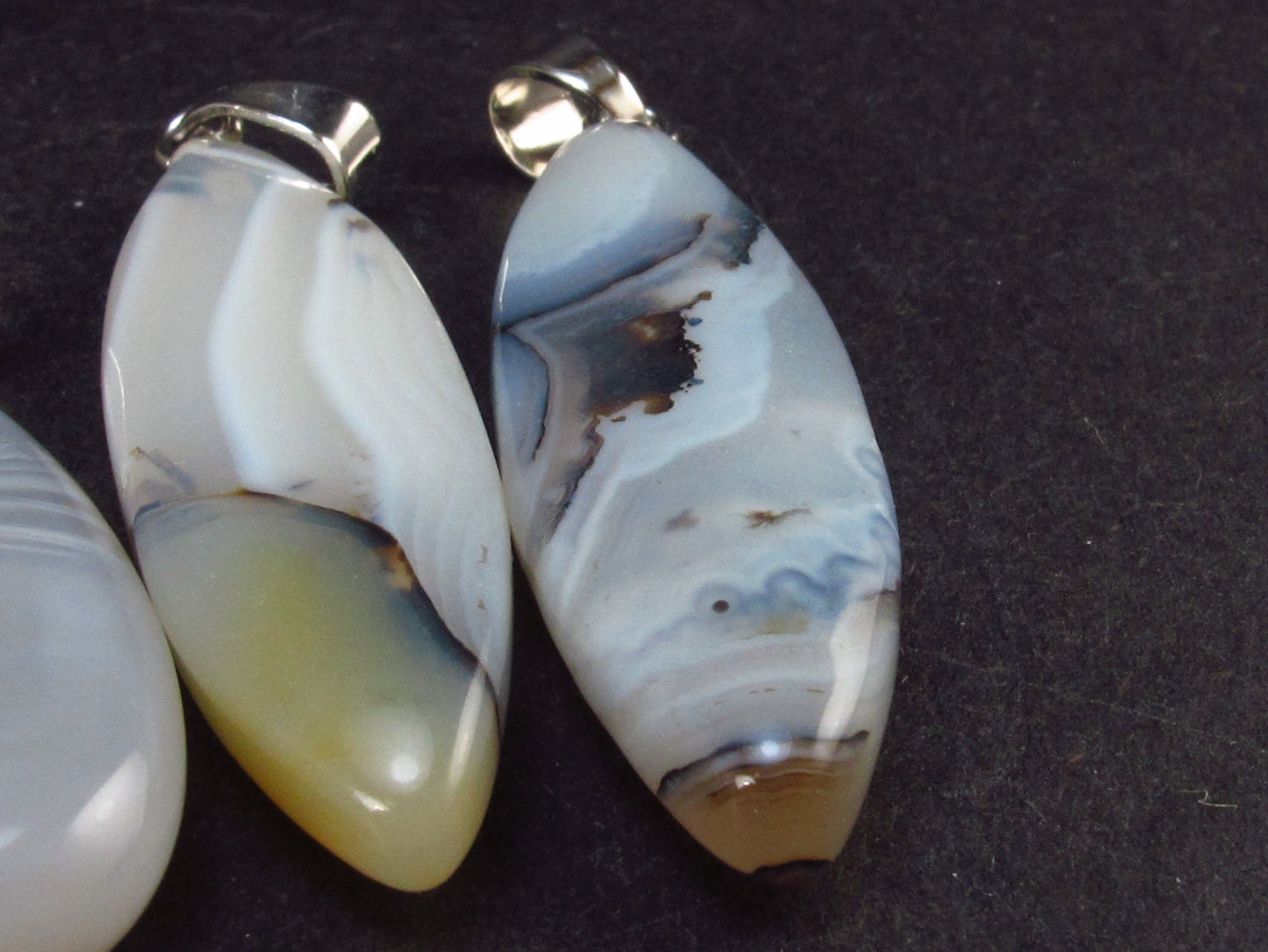 Lot of 3 Natural Agate Pendant from Madagascar