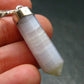 Blue Lace Agate 925 Silver Pendant from Namibia - 1.7" - 4.21 Grams