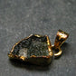 Moldavite Tektite Gold Plated Silver Pendant from Czech Republic - 0.8" - 0.97 Grams