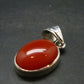 Gem from A Poem by Goethe!! Orange - Red Round Shape Carnelian Sterling Silver Pendant - 1.2"