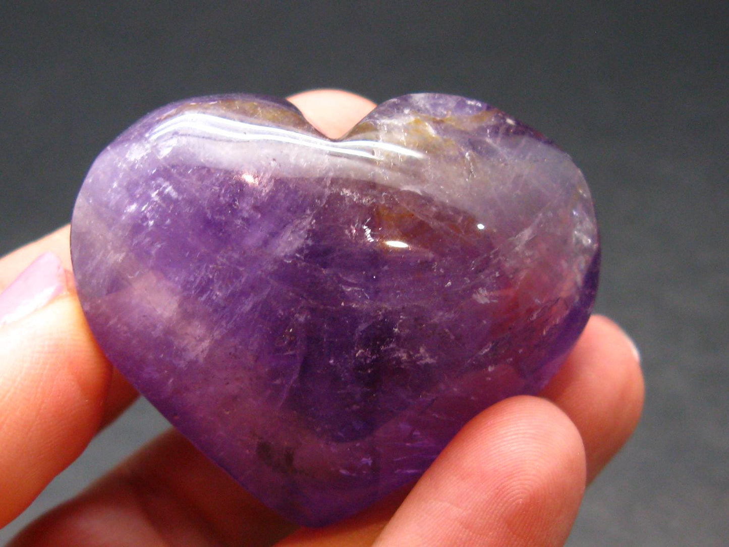 Amazing Natural Amethyst Puffed Heart Shaped from Brazil - 1.4"