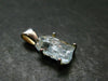 Fantastic Gemmy Aquamarine Crystal Silver Pendant From Brazil - 0.8" - 1.32 Grams