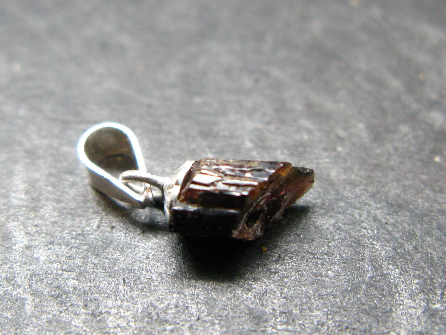 Rare Painite Crystal Silver Pendant From Myanmar - 0.6" - 2.25 Carats