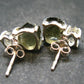 Moldavite & Herkimer Diamond Silver Stud Earrings - 0.7" - 2.29 Grams