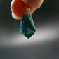 Dioptase Crystal Silver Pendant from Congo - 1.15 Grams - 0.9"