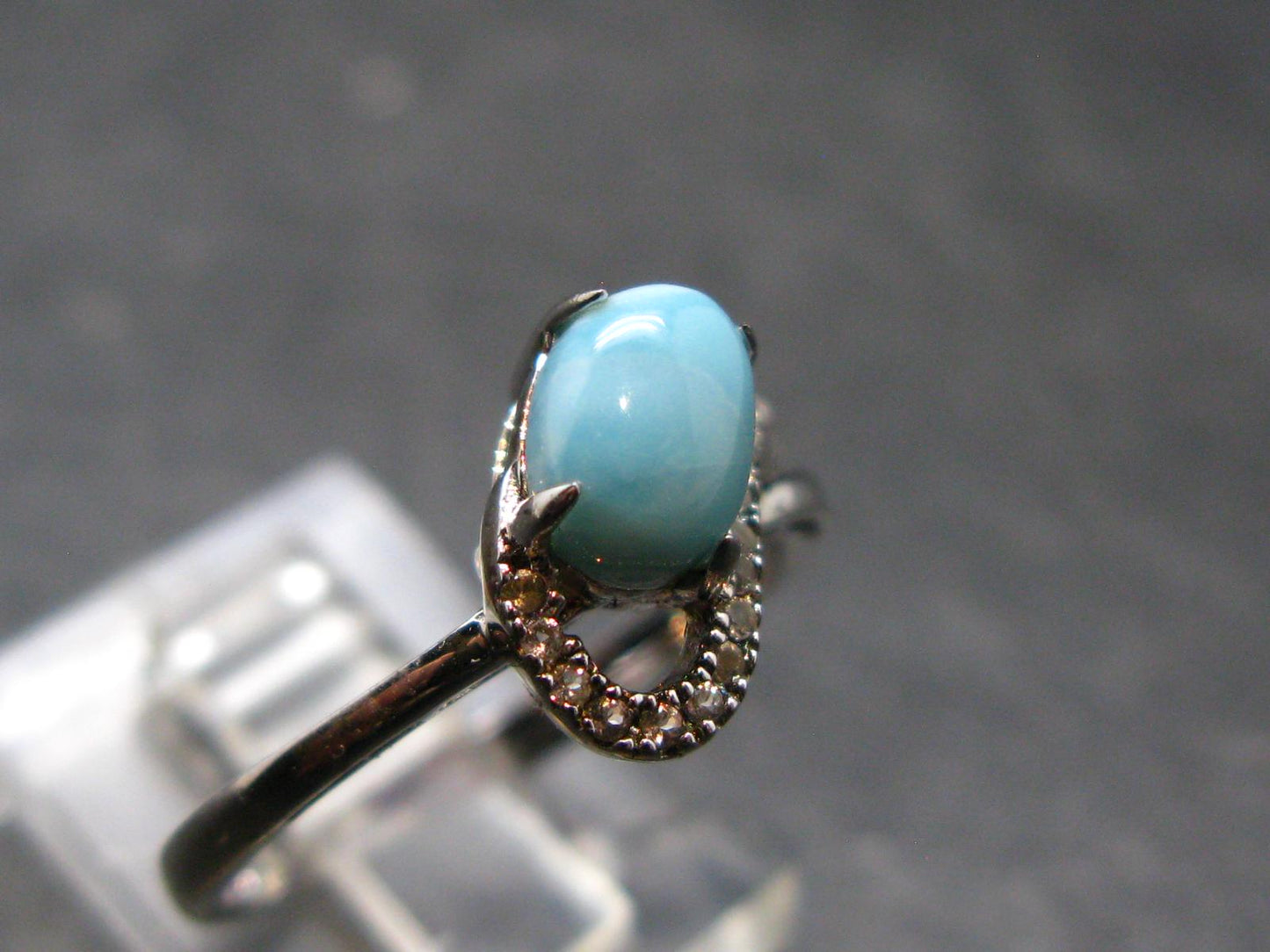 Larimar AAA Quality Sterling Silver Ring - Size 7.25 - 2.20 Grams