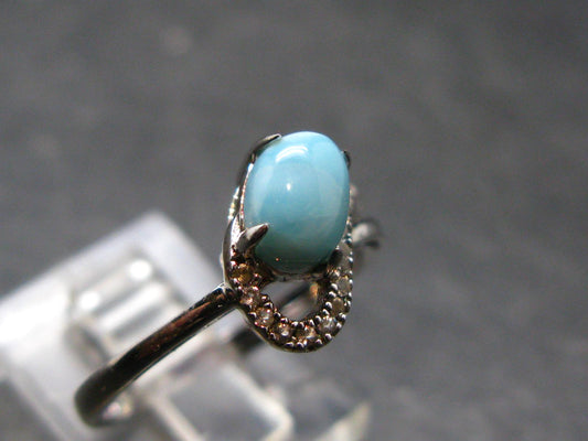 Larimar AAA Quality Sterling Silver Ring - Size 7.25 - 2.20 Grams