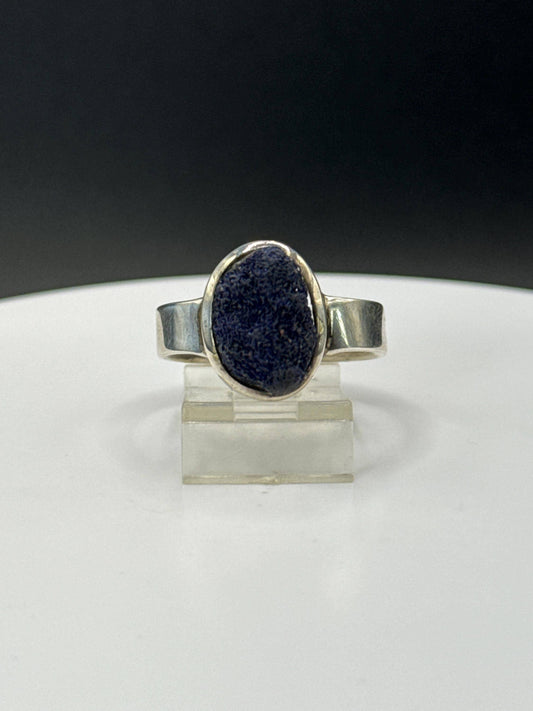 Azurite Ring | Natural Deep Blue Crystal | Sterling Silver Statement Ring - Size 8.5