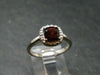 Red Garnet Rhodium Plated Sterling Silver Ring with CZ - Size 7 - 2.49 Grams