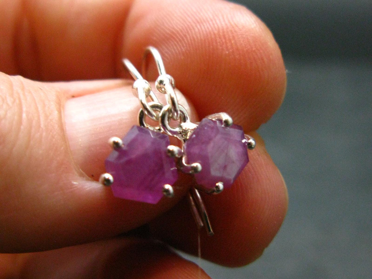 Ruby Earrings In Sterling Silver From Africa - 1.84 Grams