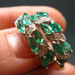 Gem Emerald Faceted Earrings In Sterling Silver - 1.45 Carats
