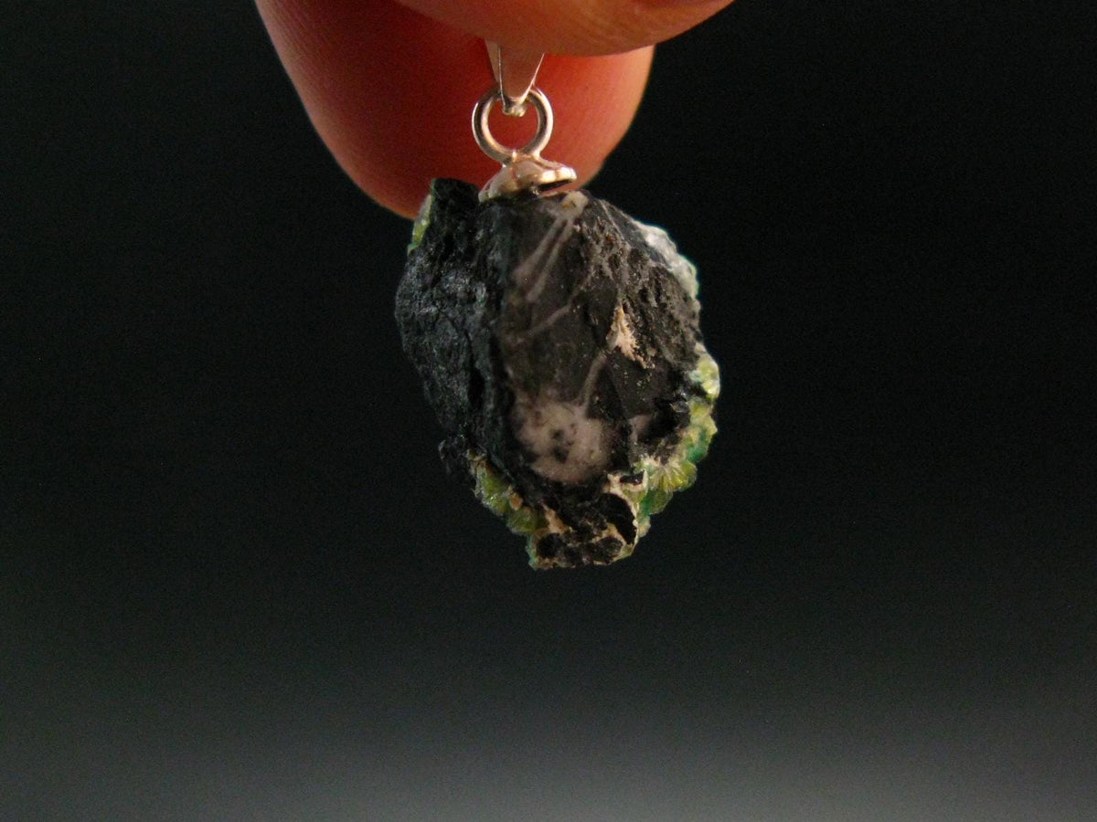 Rare Wavellite Cluster Silver Pendant From Arkansas, USA - 0.9" - 1.45 Grams