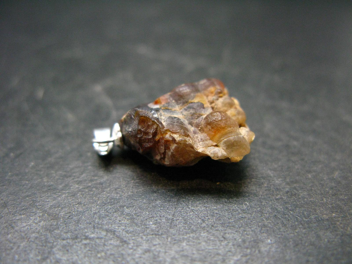 Fire Agate Silver Pendant From Mexico - 1.0" - 2.47 Grams