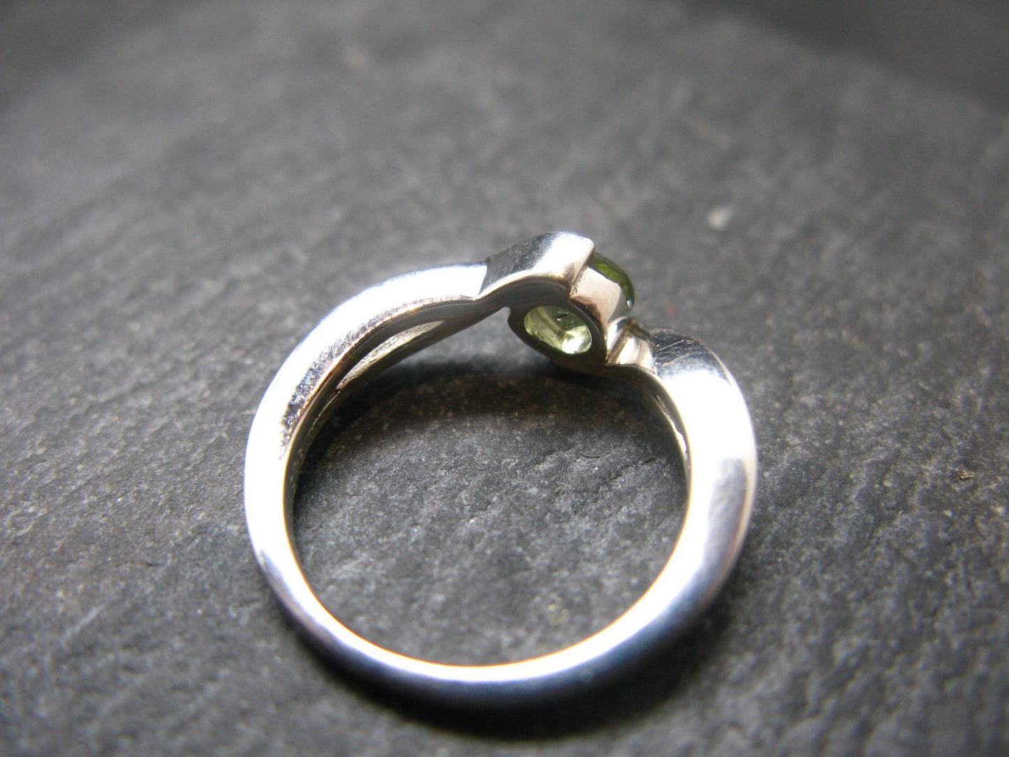 Moldavite Sterling Silver Ring From Czech Republic - Size 5 - 2.39 Grams