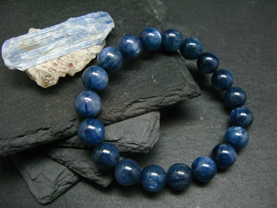 Blue Kyanite Genuine Bracelet ~ 7 Inches ~ 10mm Round Beads