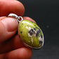 Unique Lizardite Serpentine Silver Plated Pendant from Norway - 1.4" - 5.11 Grams