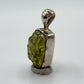 Chrysoberyl Raw Stone Pendant Green Yellow Gemstone Silver Crystal Pendant Natural Minimalist Jewelry Gift