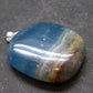 Lemurian Aquatine Blue Calcite Silver Pendant from Argentina - 1.4" - 9.76 Grams