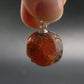 Gem Spessartine Spessartite Orange Garnet Pendant in SS From Tanzania - 0.8" - 7.14 Grams