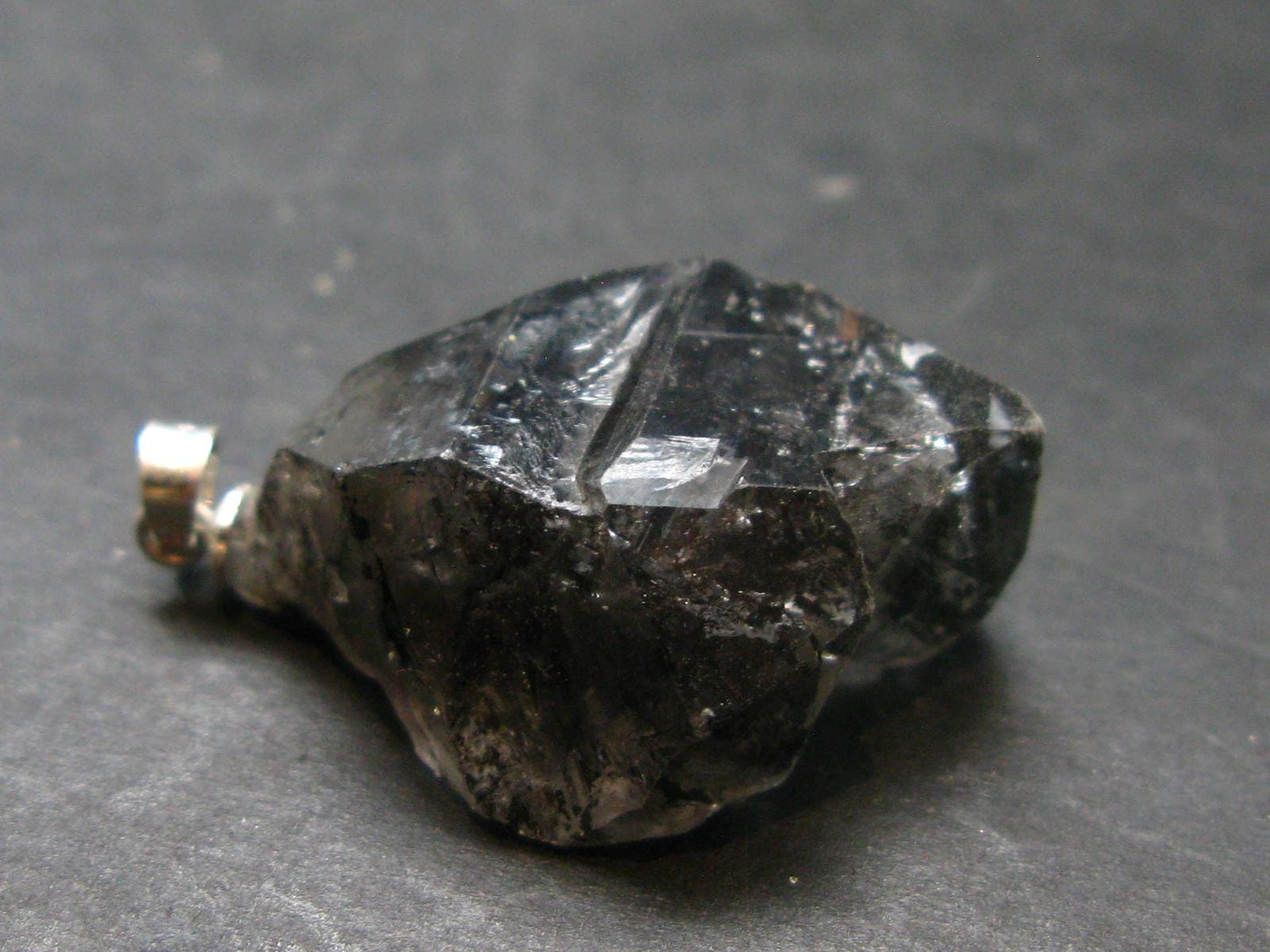 Nice Terminated Tibetan Black Quartz Pendant from Tibet - 1.4" - 8.61 Grams