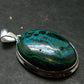 Malachite And Chrysocola Silver Plated Pendant from Congo - 1.7" - 12.76 Grams