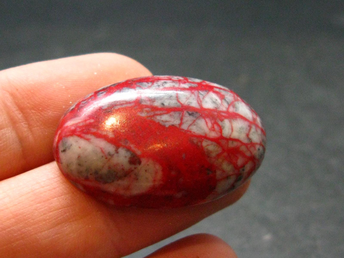 Cinnabar Cabochon from Russia - 7.25 Grams - 29 x 18 mm