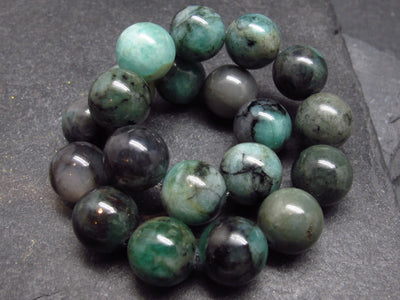 Emerald Genuine Bracelet ~ 7 Inches ~ 10mm Round Beads