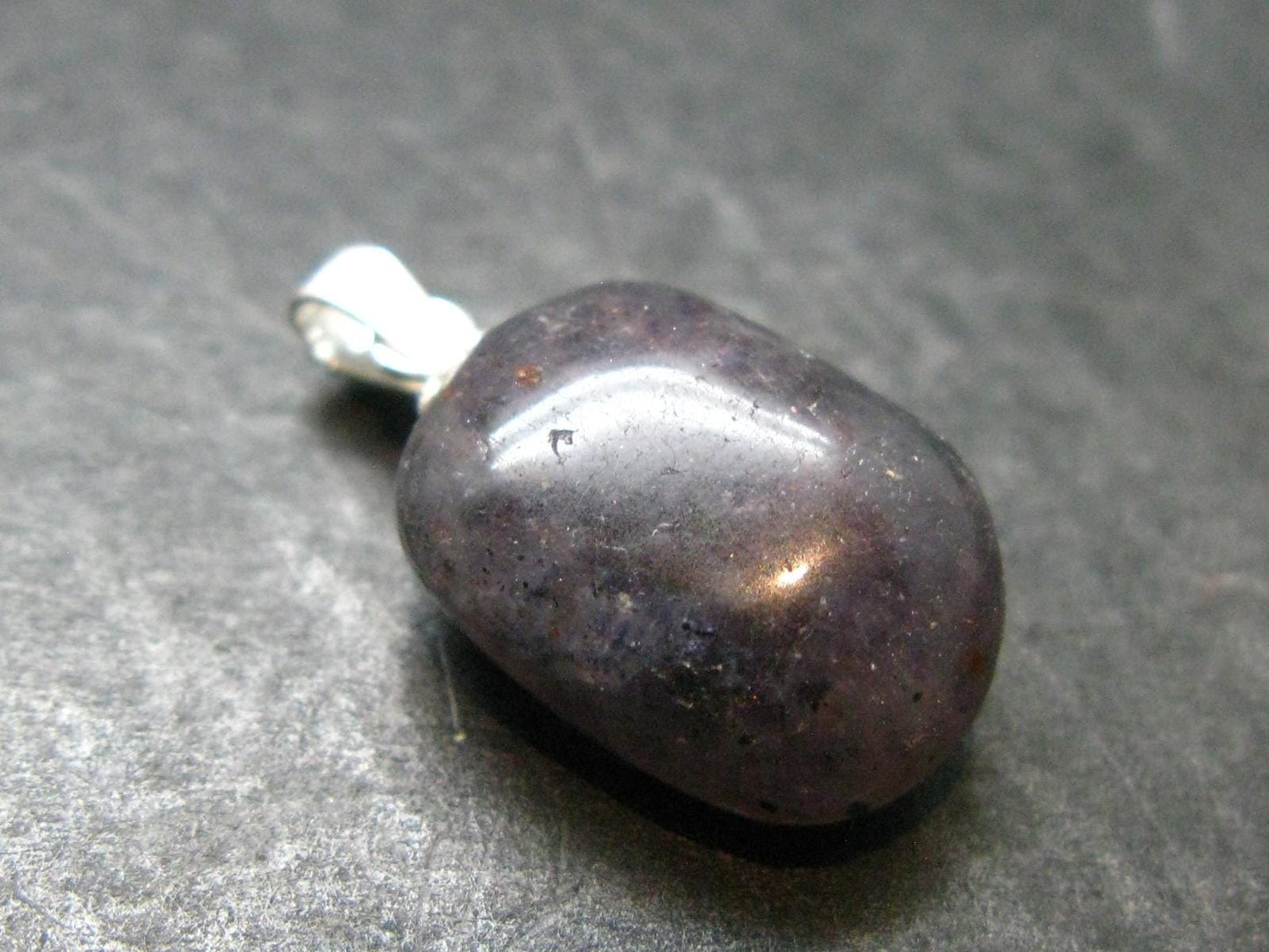 Iolite Cordierite Silver Pendant From India - 0.9" - 2.83 Grams