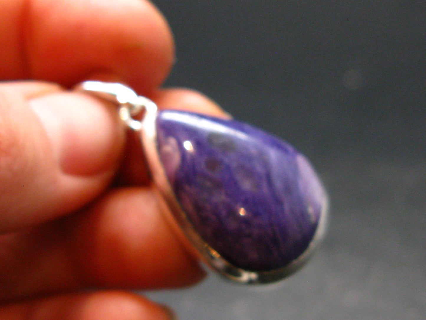 Rare High-Quality Charoite Silver Plated Pendant From Russia - 1.5" - 8.02 Grams