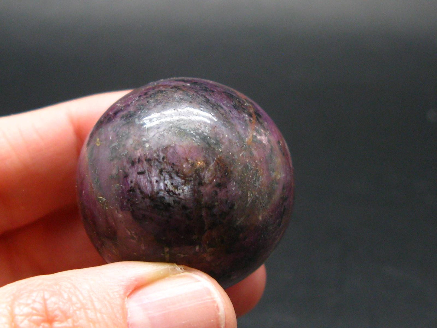 Genuine Ruby Corundum Sphere from India - 1.2" - 70.0 Grams